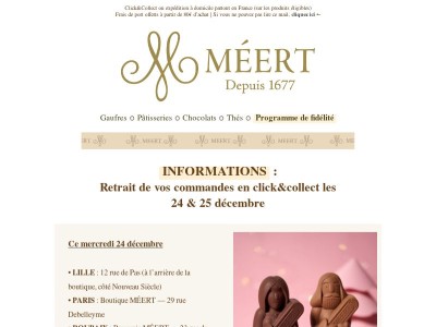 🎄 Informations Retrait Click&Collect des 24 et 25 décembre