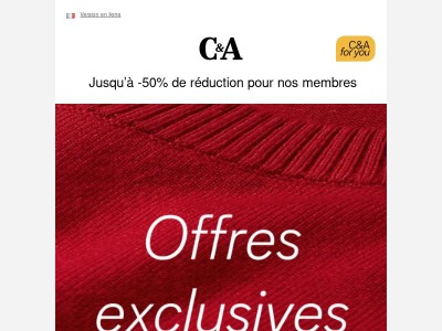 Offres exclusives pour nos membres