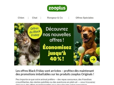 Offres Black Friday sur nos zooplus Originals !