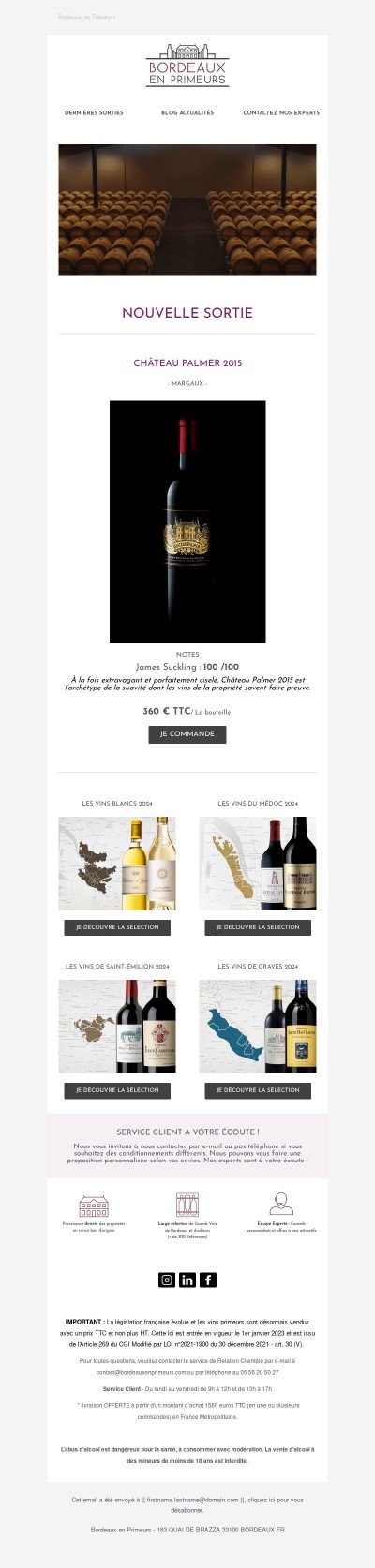 Nouvelle Sortie : Château Palmer 2015