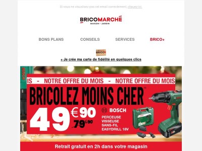 Perceuse-visseuse Bosch à 49,90€ : foncez !