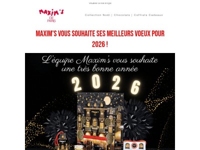 🎉 Maxim's vous souhaite une bonne année 2026 !