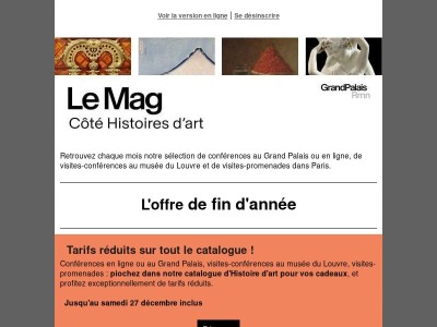 Jusqu'au 27 décembre, des tarifs réduits pour offrir de belles histoires d'art