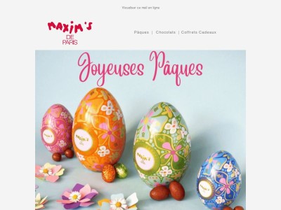 Maxim’s vous souhaite de joyeuses fêtes de Pâques