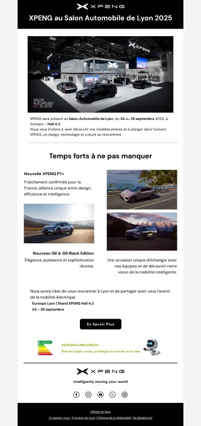 🚗 XPENG vous invite au Salon Automobile de Lyon 2025