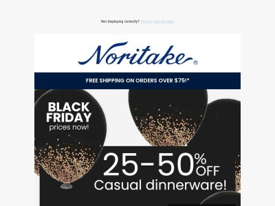 Black Friday Bonanza: Save 25-50% on Casual Dinnerware!