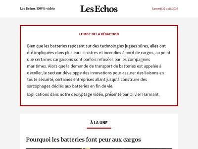 Pourquoi les batteries font peur aux cargos
