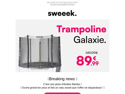 Un Trampoline à 89,99€ ? C’est le moment de sauter dessus !