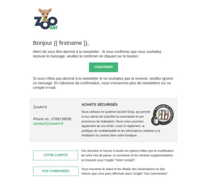 [Confirmation requise]  -Confirmez l’ajout de votre adresse e-mail à Lettre d'information (Newsletter)