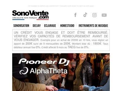 Pioneer DJ AlphaTheta : payez jusqu'en 10x sans frais !!!! 😮