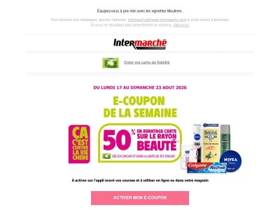 50% en avantage carte sur la beauté, pour une rentrée aux petits soins🧴