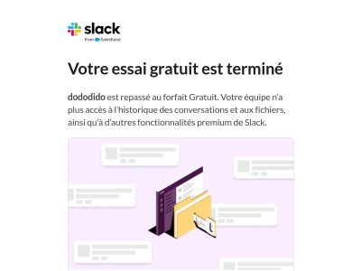 Votre essai de Slack Pro est terminé