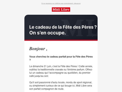 Le cadeau de la Fête des Pères ? On s’en occupe.