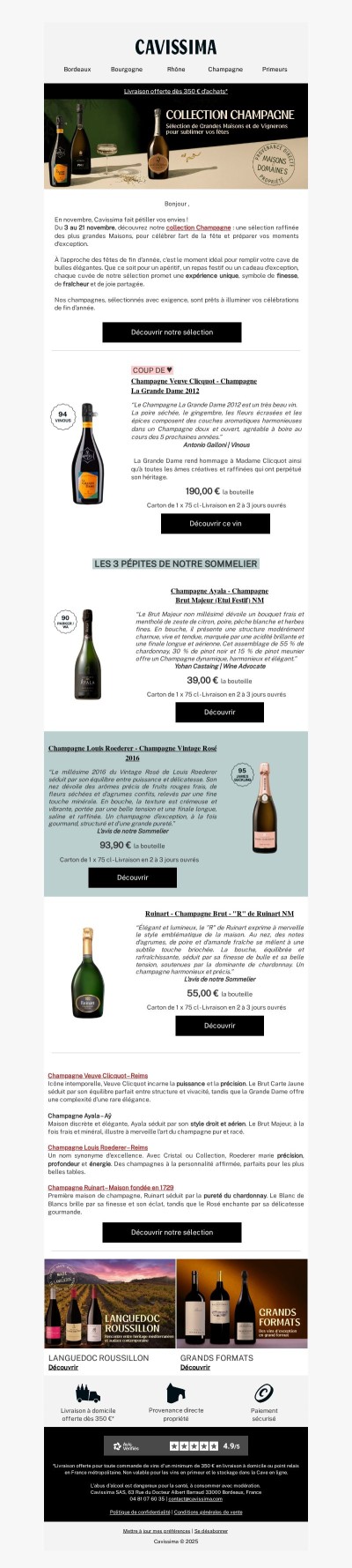 🍾 Les Champagnes d’Exception s’invitent chez Cavissima !