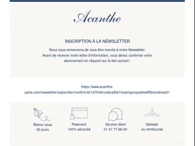 Confirmation de votre abonnement à la newsletter