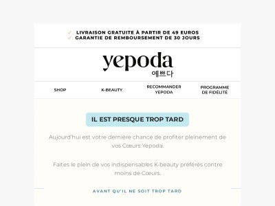 Cœurs Yepoda = soins. Dépêchez-vous !