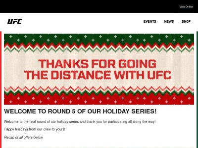 Round 5 Of Holiday Offers From UFC Is Here!
