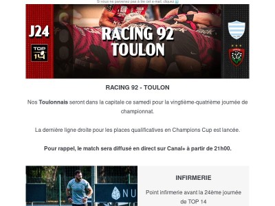 R92 - RCT : Votre newsletter de match !