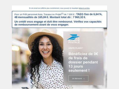 Encore 6 jours pour profiter de 0€ de frais de dossier et réaliser vos projets !