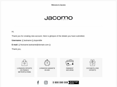Your Jacomo account has been created!