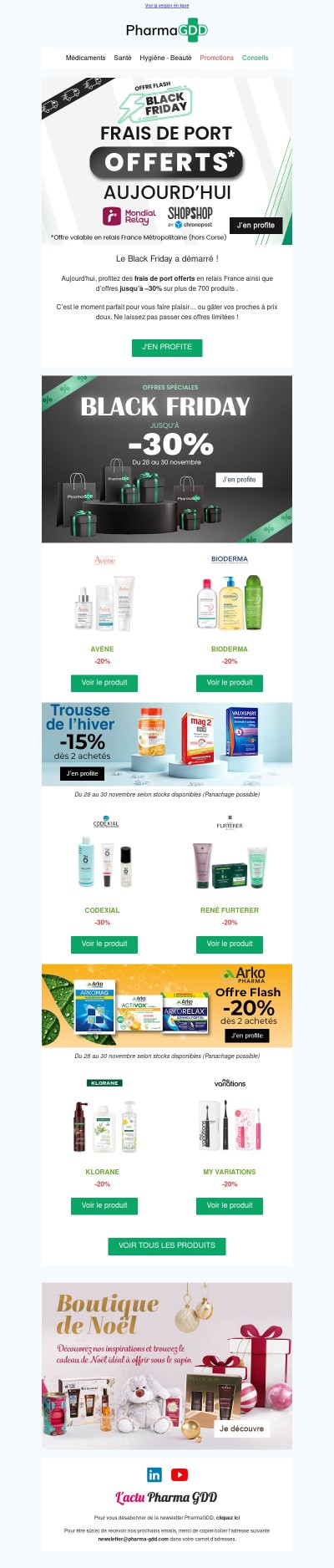 🖤 💚 Black Friday : Frais de port offerts et jusqu'à -30% sur plus de 700 produits 💚 🖤