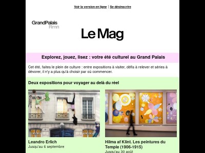 Lectures estivales, expositions, découvertes en famille : votre mois d'août au Grand Palais 🌞