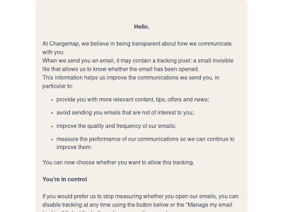 Information about email tracking
