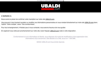 Confirmation de votre inscription