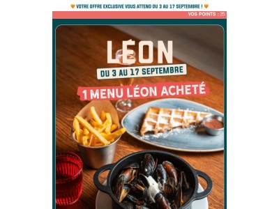 Un Menu Léon acheté = un Menu Matelot offert 🧡