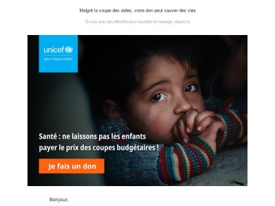 Journée mondiale de la santé, des millions d’enfants en danger
