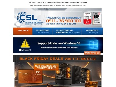 Black Friday Wochen: z.B. AMD Ryzen 3 PC mit Windows 11 für nur 399,- EUR