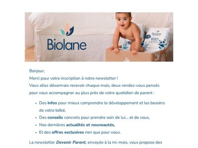 Bienvenue dans la grande famille Biolane !