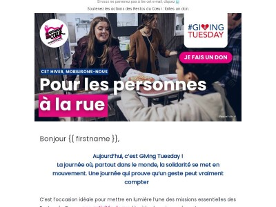 💙 Giving Tuesday 2025 : mobilisons-nous pour les personnes à la rue