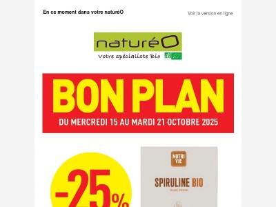 Erratum : -25% sur la spiruline bio !