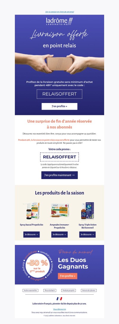 Livraison offerte pendant 48h 🎁