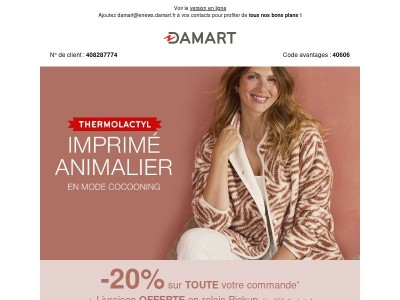 Thermolactyl en mode cocooning : -20% sur tout !