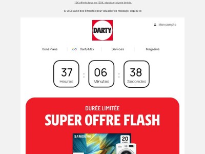 Ne manquez pas notre offre flash