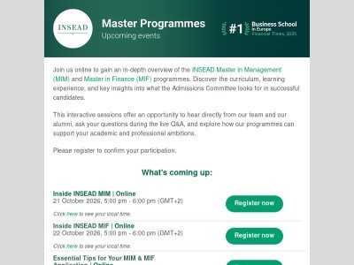 Register for our upcoming online events