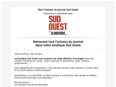 📚 Découvrez la boutique Sud Ouest !