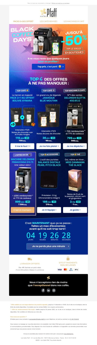 BLACK COFFEE DAYS : jusqu'à -50% à saisir maintenant⚡