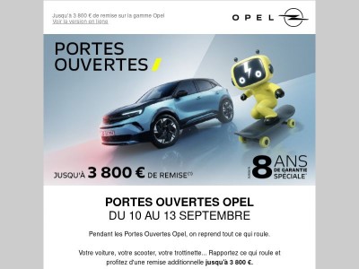 Opel reprend tout ce qui roule pendant les Portes Ouvertes