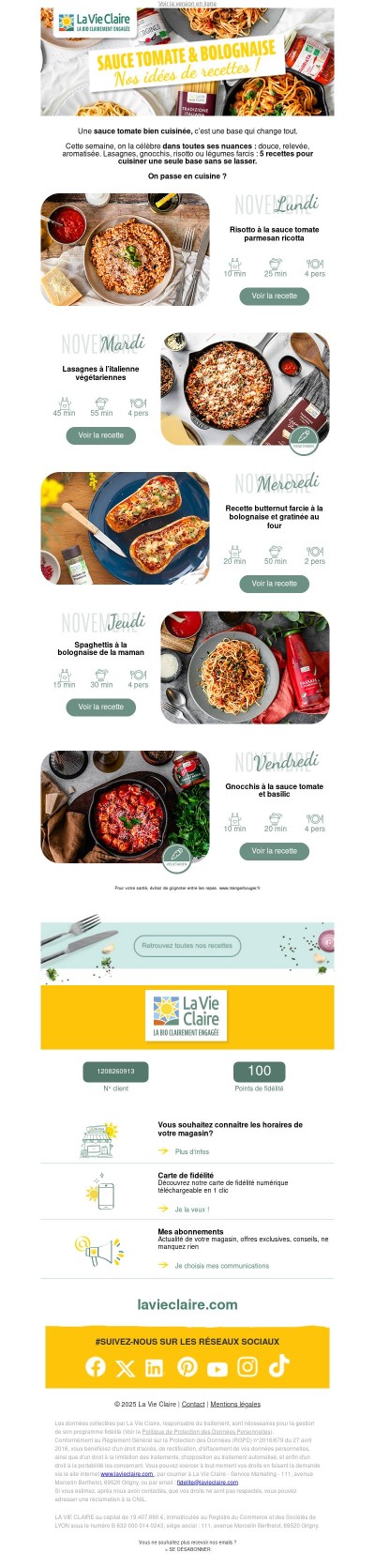 Votre menu 100% sauce tomate et bolognaise !