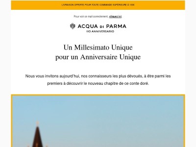 Célébrez les 110 ans avec Colonia il Profumo Millesimato