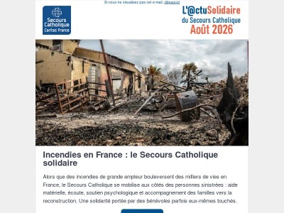 [Actusolidaire] Incendies et climat : le Secours Catholique mobilisé