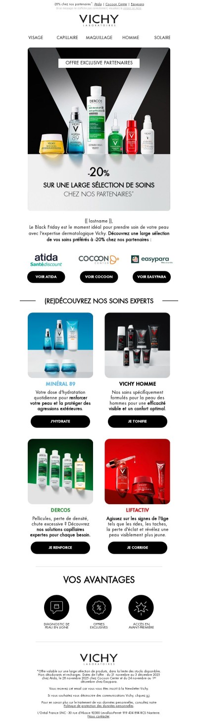 BLACK FRIDAY VICHY : Votre offre exclusive