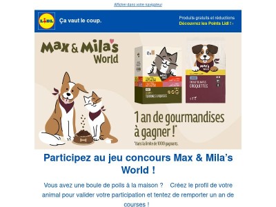 🐾 Découvrez le monde de Max & Mila 🎁 1 an de gourmandises à gagner pour votre animal !