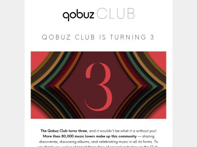 Qobuz Club is turning 3 🎶