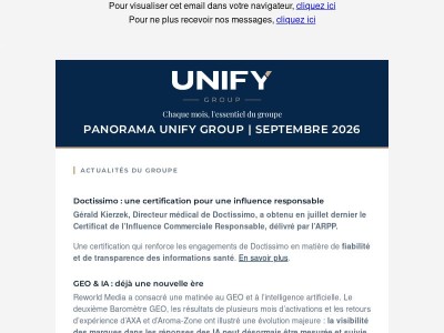 [Unify Group] Panorama Septembre 2026