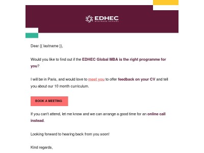 Meet EDHEC Global MBA in Paris – CV Feedback & Insights