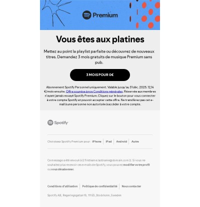 Profitez de 3 mois de Premium pour 0€ dès aujourd'hui